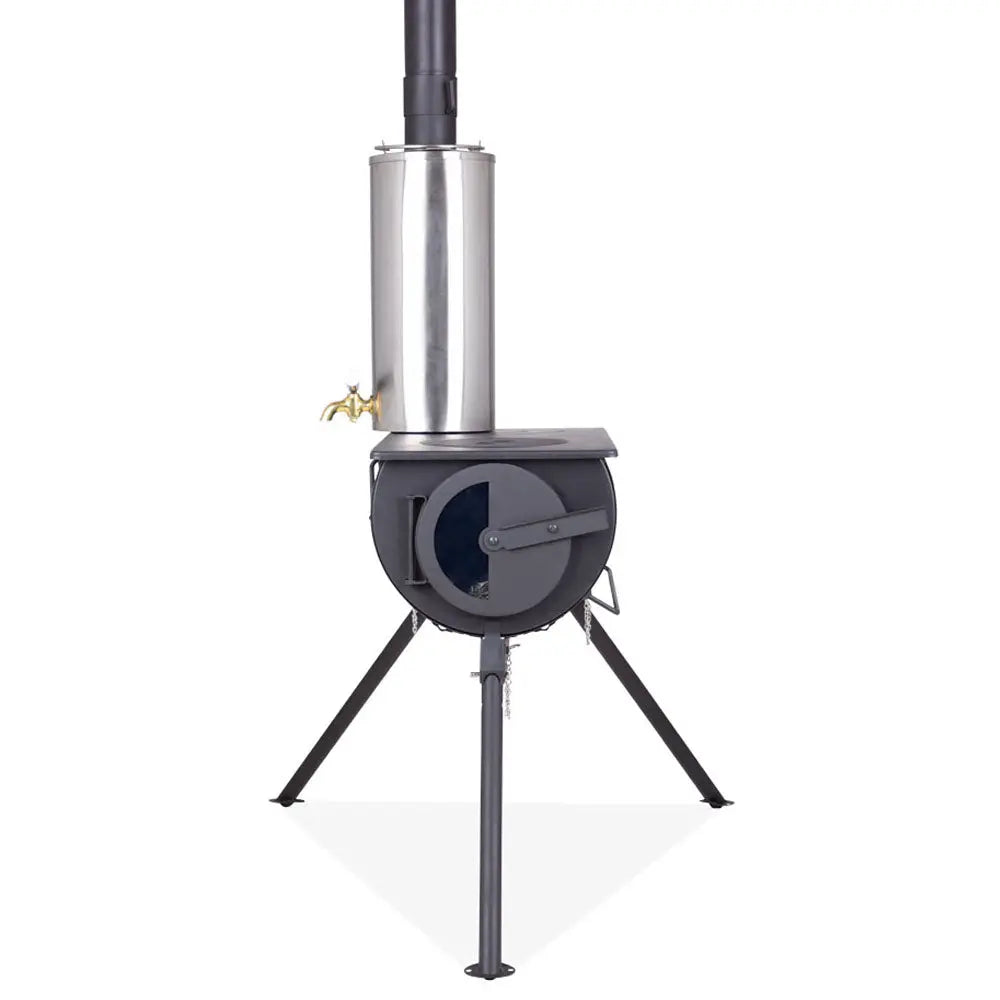 boutique camping wood burning stove accessory kettle water heater glamping