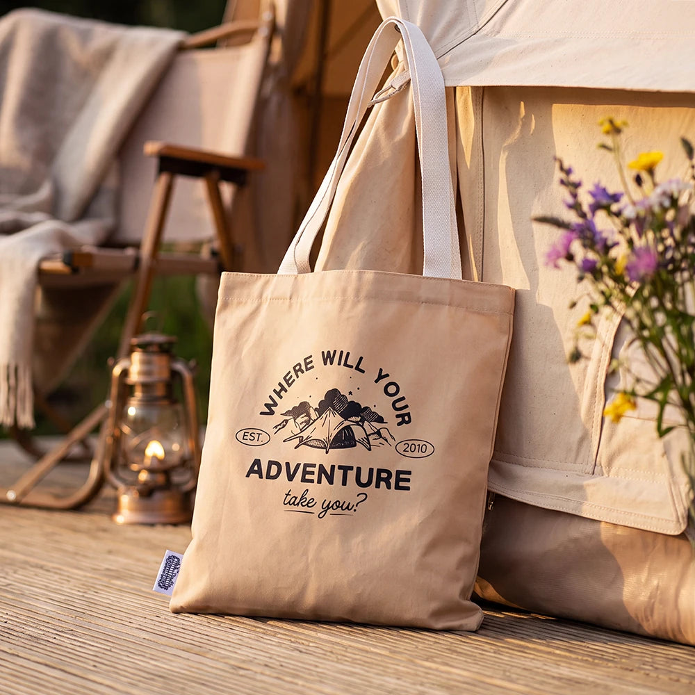 Boutique-Camping-Tasche aus bedrucktem Canvas – Boutique Camping