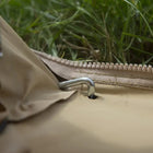 lay flat bell tent groundsheet pegged down