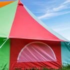 rainbow multi colour classic bell tent tipi double quad multi door canvas festival glamping boutique camping