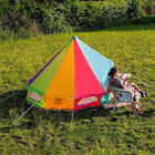 rainbow multi colour classic glamping bell tent boutique camping tipi girl boho