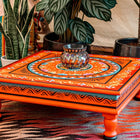 boutique camping Hand Painted Square Bajot Table