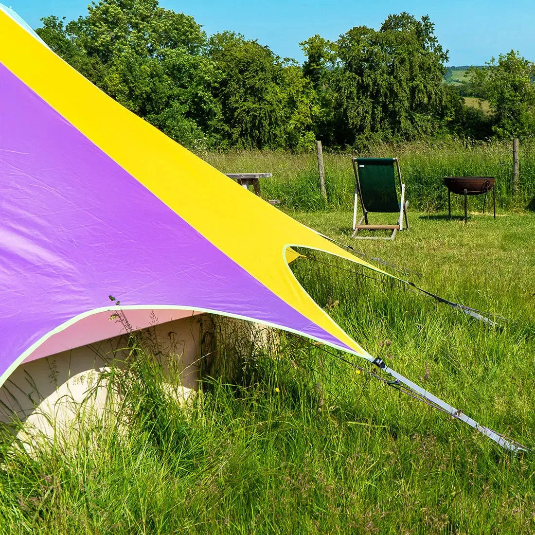boutique camping bell tent porch curved canopy awning glamping bell tent