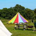 boutique camping bell tent porch curved canopy awning glamping bell tent