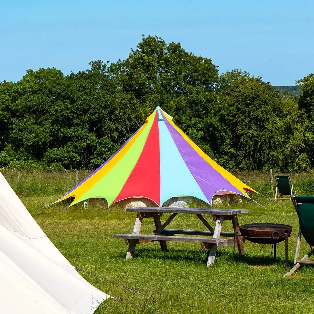 boutique camping bell tent porch curved canopy awning glamping bell tent