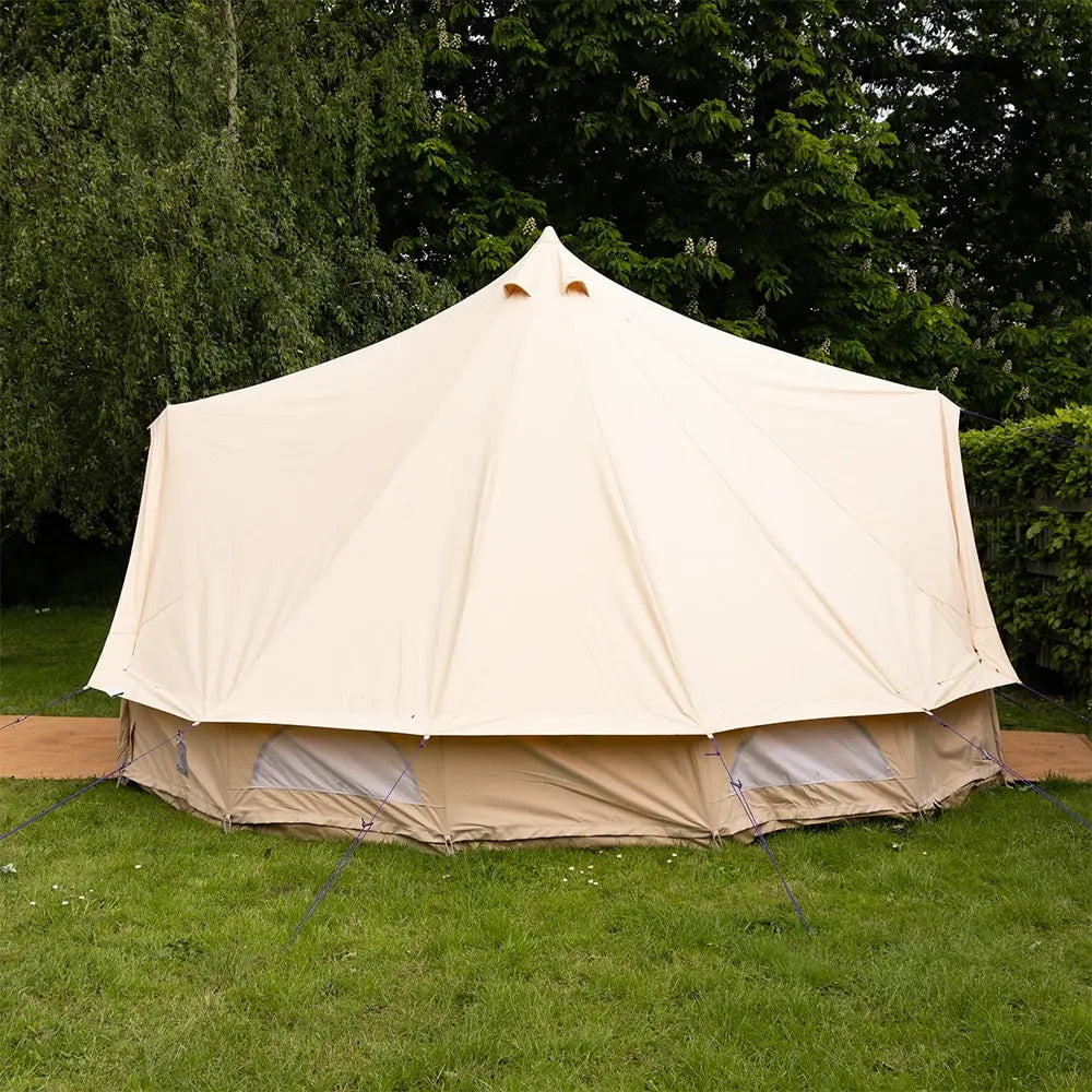5M Classic Bell Tent 100% Cotton 285GSM Double Door - Coffee - Boutique Camping Tents