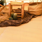 half moon polyproplene matting for bell tent - sandstone