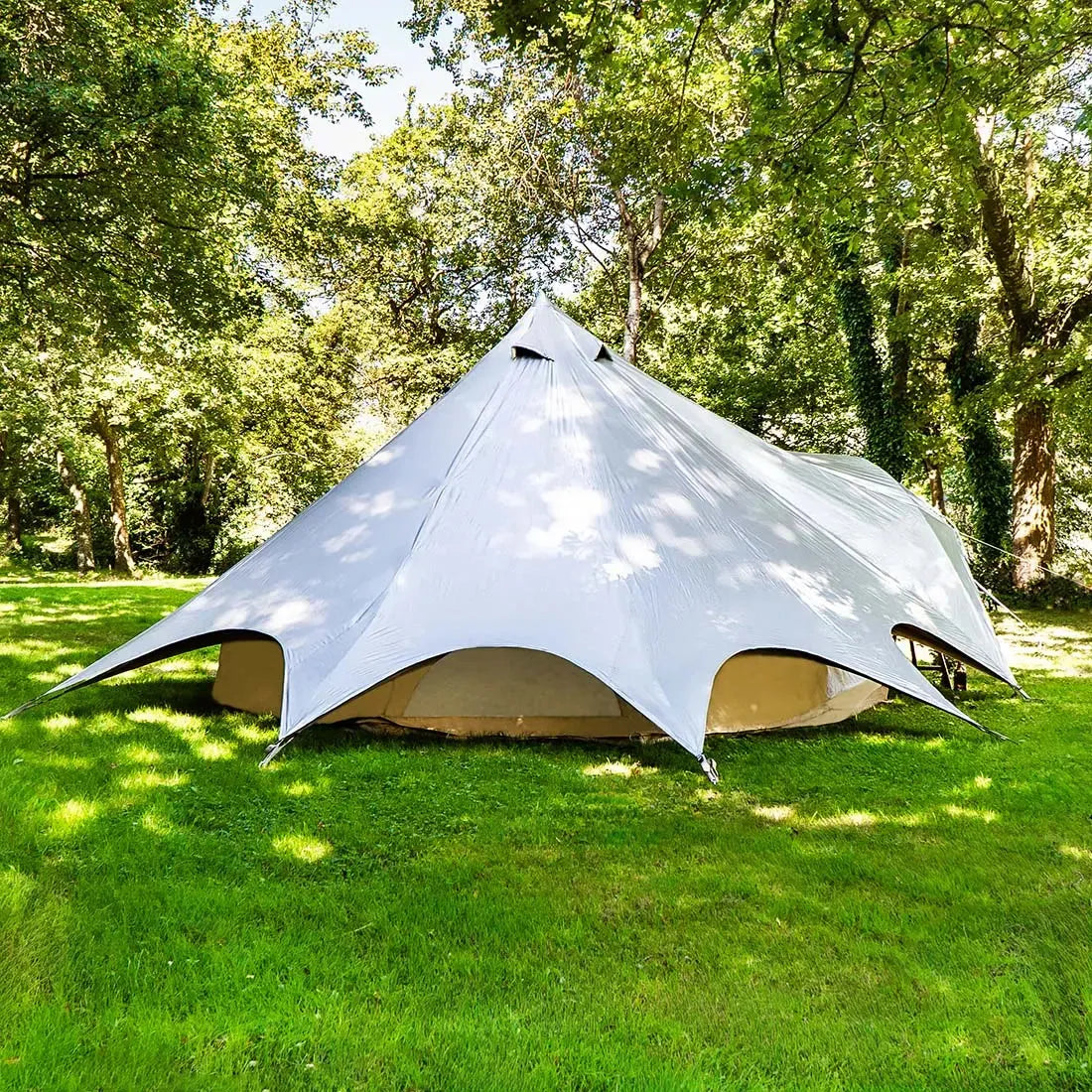 boutique camping bell tent porch curved canopy awning glamping bell tent