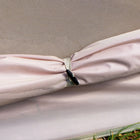 close up shot of window ties on the stellar festival tent