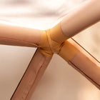 internal shot of crossed inflatable air beams of boutique camping stellar tent