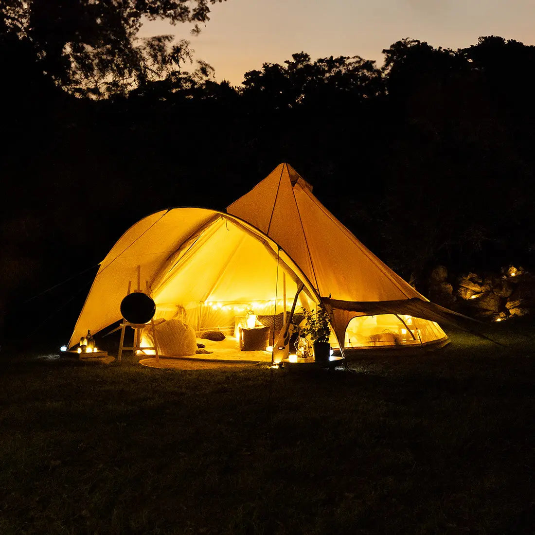 canvas star bell tent tipi boutique Camping glamping