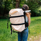 boutique camping tent on a bell tent back pack