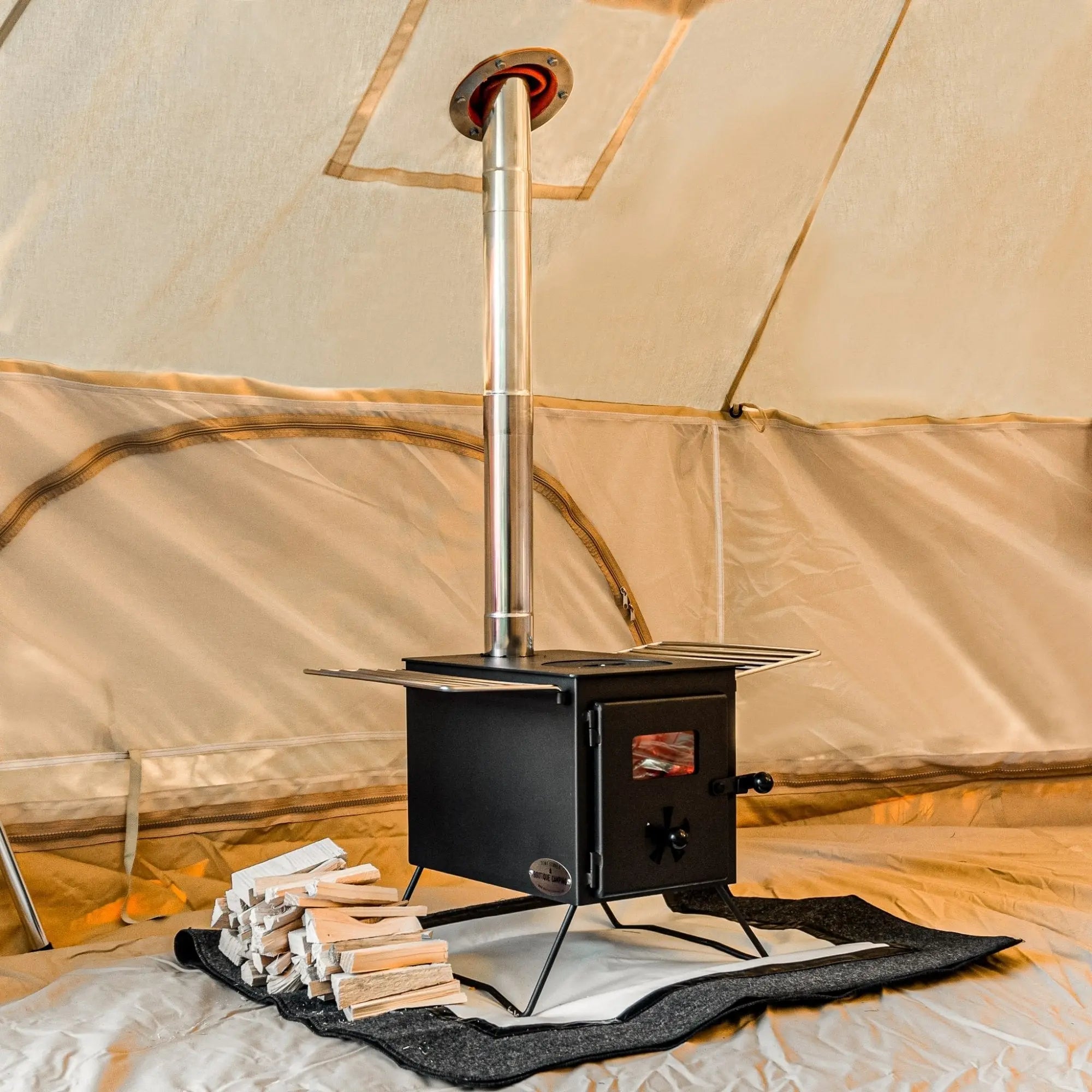 Classic Wood Burning Stove Boutique Camping - Main Image