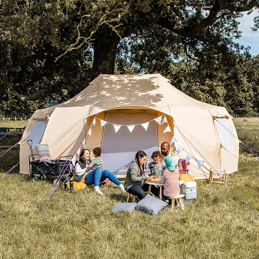 Luna emperor large yurt canvas glamping bell tent boutique camping  family with kids