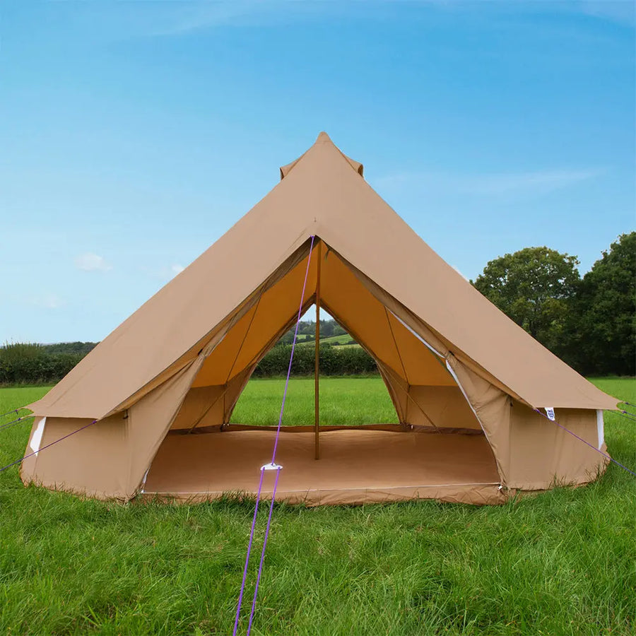 5M Classic Bell Tent 100% Cotton 285GSM Double Door - Coffee - Boutique Camping bell Tents