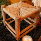 Natural Wooden Weaved Stool - Boutique Camping