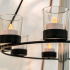 black tea light glamping bell tent single double tier chandelier