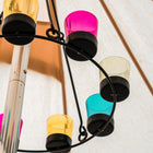 black multi colour tea light glamping bell tent single double tier chandelier