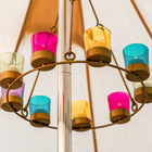 gold multi colour tea light glamping bell tent single double tier chandelier