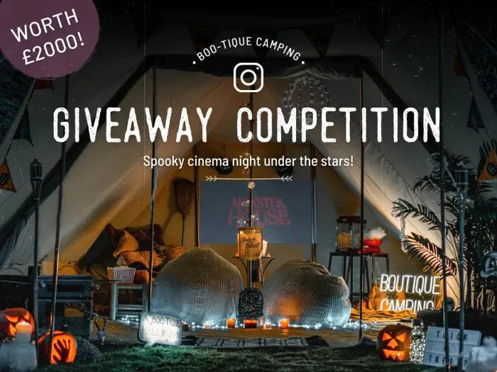 Win a bell tent cinema night under the stars! boutique camping package worth £2000!