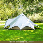 boutique camping bell tent porch curved canopy awning glamping bell tent