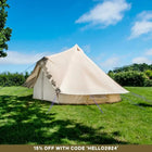 boutique camping bell tent porch curved canopy awning glamping bell tent