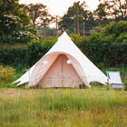 boutique camping 1m curved canopy attached to a bell tent plus glamping tent