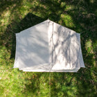 boutique camping inflatable vela air tent from birds eye view 