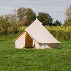 classic bell tent with one door open