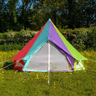 rainbow multi colour classic glamping bell tent boutique camping tipi girl boho