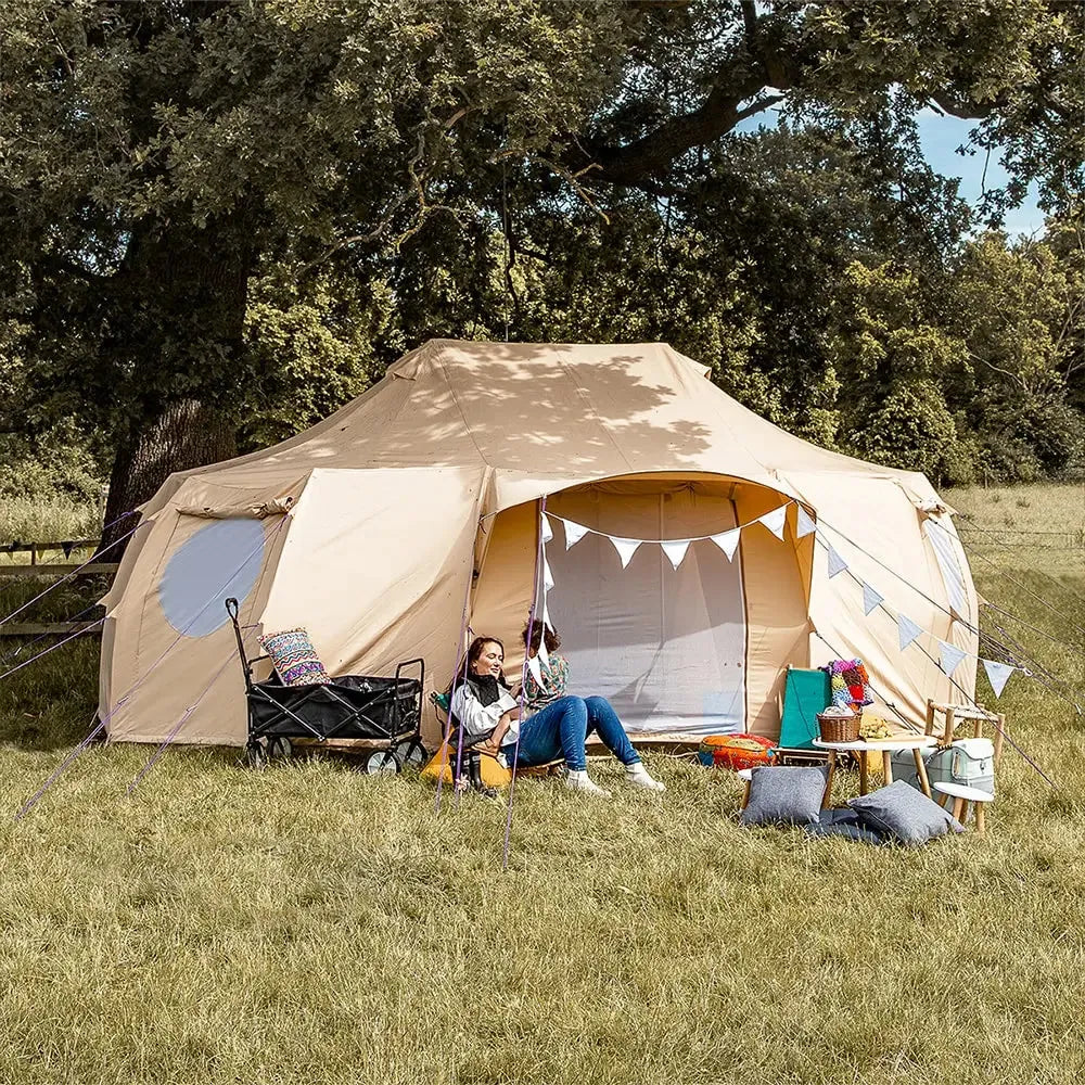 Luna emperor large yurt canvas glamping bell tent boutique camping  family with kids