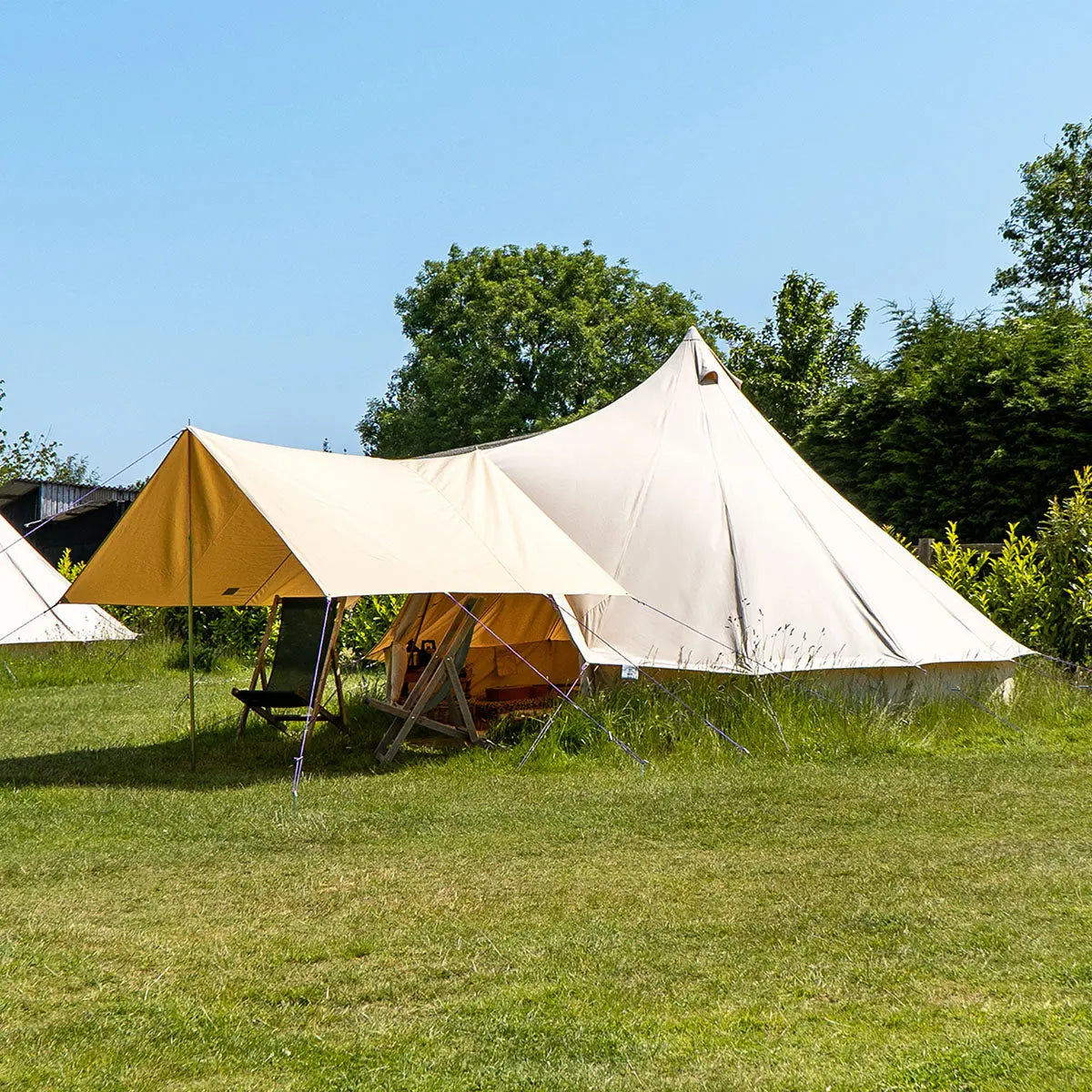 Bell tent outlet awning