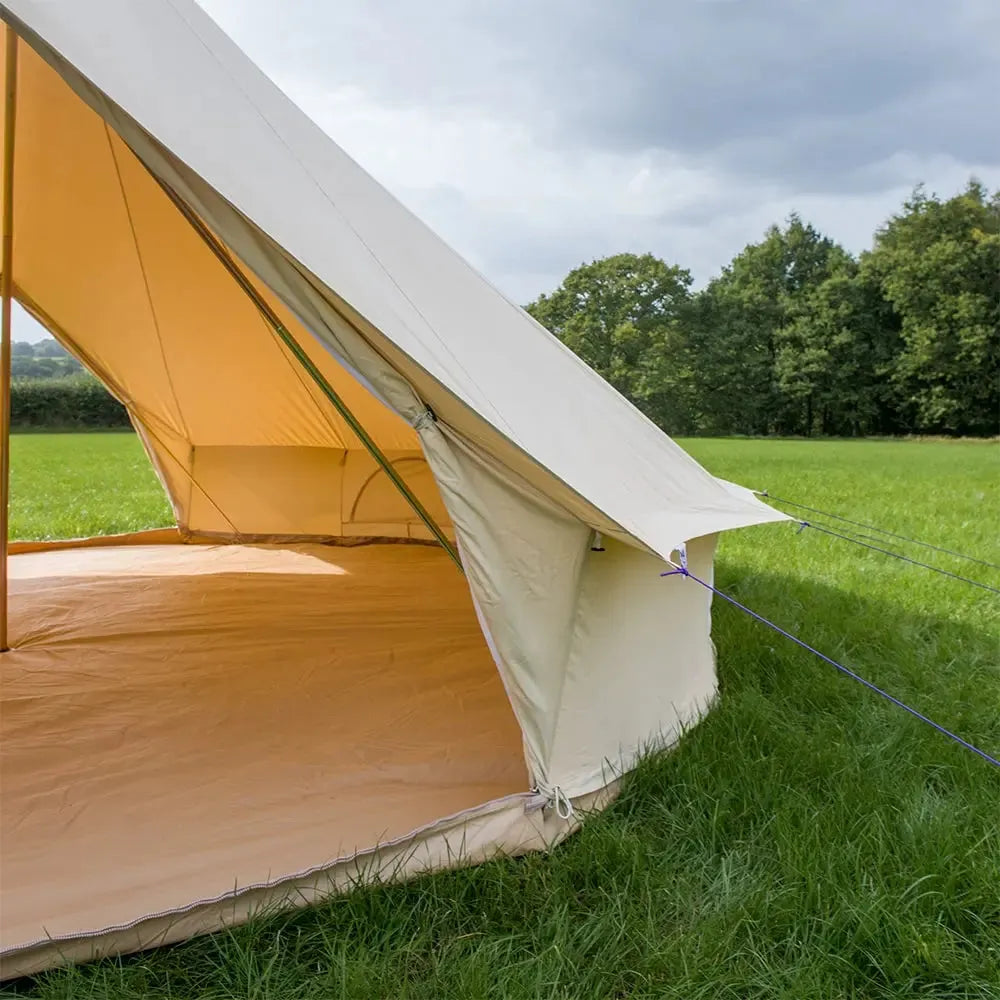 5M Classic Bell Tent 100% Cotton 285GSM Double Door - Coffee - Boutique Camping Tents