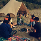 beach bell tent with friends boutique camping