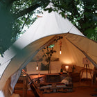 canvas star bell tent tipi boutique Camping glamping boho interior