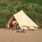 bell tent beach glamping surf and camp girl