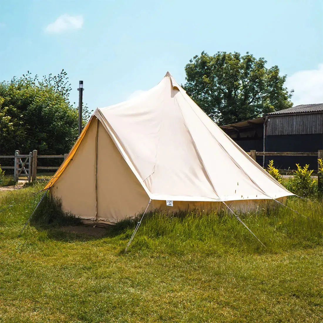 classic bell tent canvas cotton boutique camping with wood burning stove flap glamping