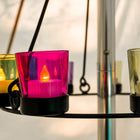 black multi colour tea light glamping bell tent single double tier chandelier