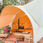 boutique camping glamping tent wood burning stove