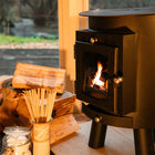 glamping wood burning stove boutique camping cabin shepards outbacker