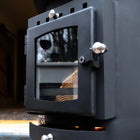 glamping wood burning stove boutique camping cabin shepards outbacker