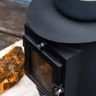 glamping wood burning stove boutique camping cabin shepards outbacker