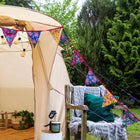 multi colour floral cotton Bunting for bell tent garden party