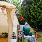 multi colour cotton Bunting for bell tent garden party