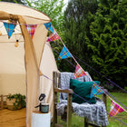 multi colour cotton Bunting for bell tent garden party