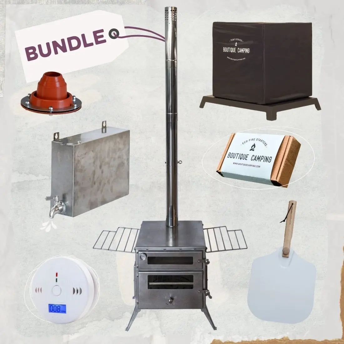 Boutique camping Pizza Oven Plus wood burning stove bundle kit ...