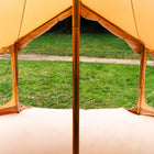 Bell Tent Pro tent interior showing breathable cotton canvas and center pole