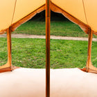 Bell Tent Pro tent interior showing breathable cotton canvas and center pole
