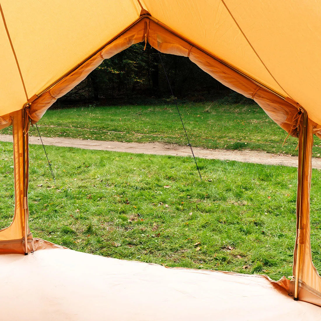 internal view of extra wide doorway of Bell Tent Pro 