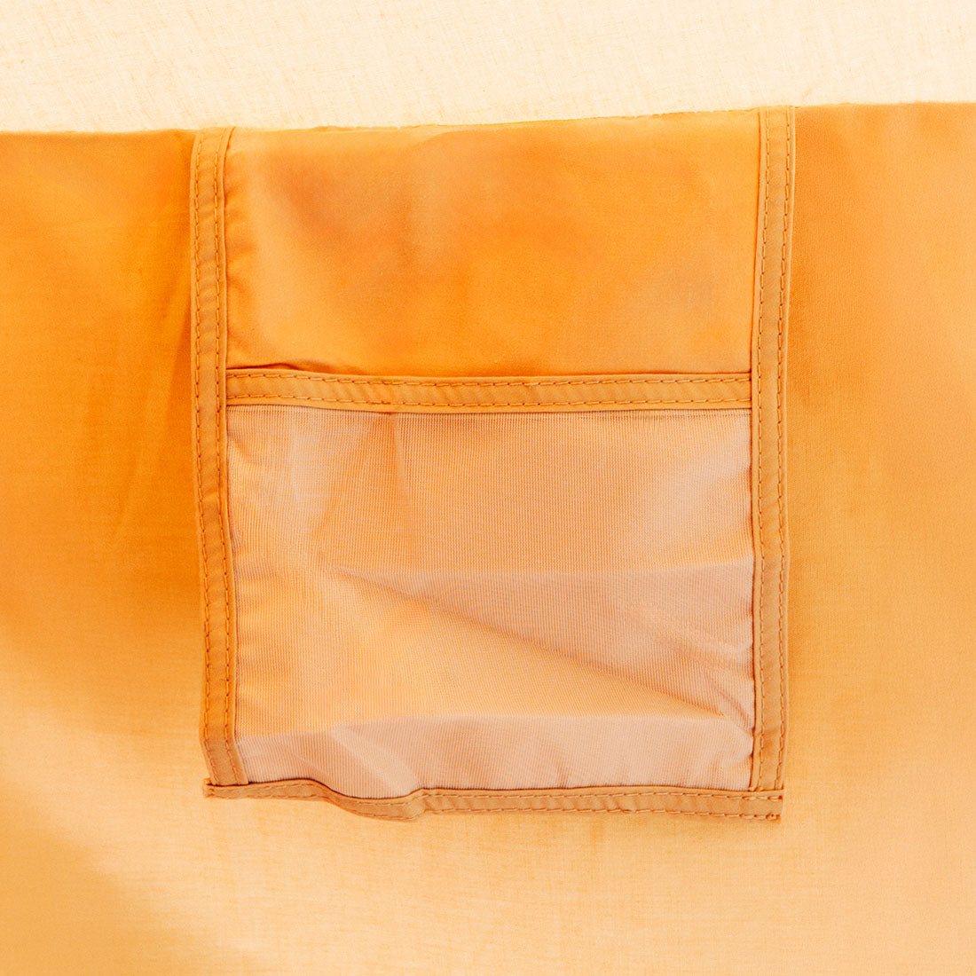 close up internal view of mesh pocket inside the Bell Tent Pro glamping tent